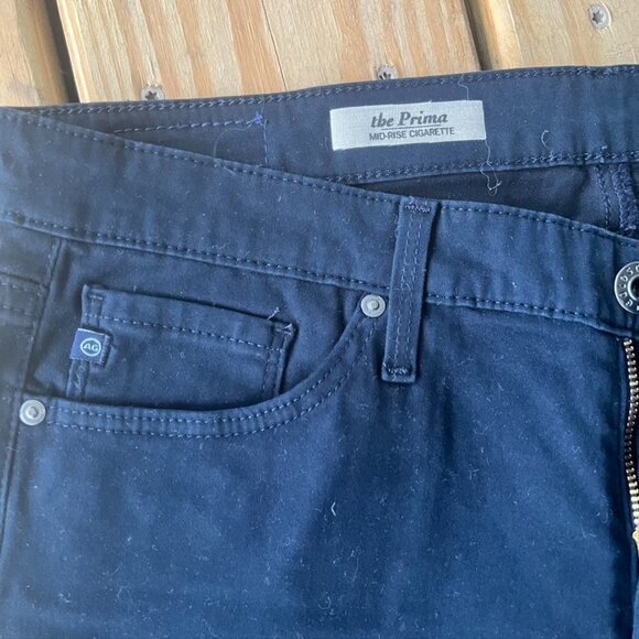 AG Adriano Goldschmied the prima mid rise cigarette blue suede pants size 27R - Picture 6 of 11